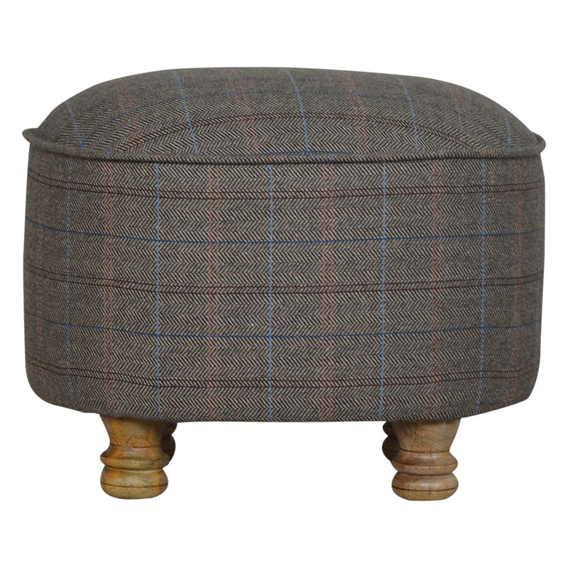 ClassicLiving 48Cm Wide Oval Tartan Footstool Ottoman with Storage